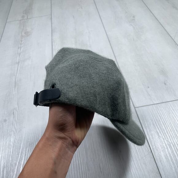 Rag & Bone Cashmere Baseball Cap Womens Riley Adjustable Gray Buckle Hat - Picture 6 of 7